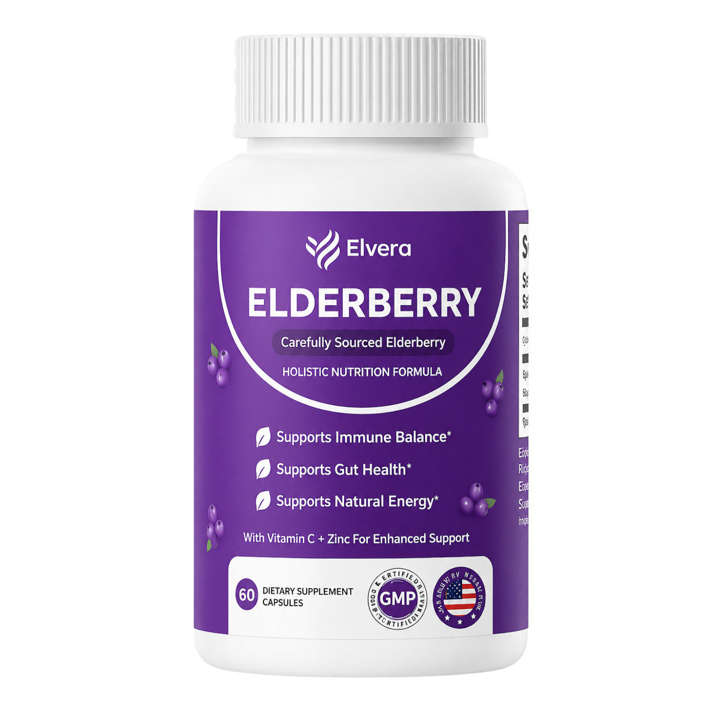 Elvera Gut Support Complex with Elderberry, Zinc & Vitamin C